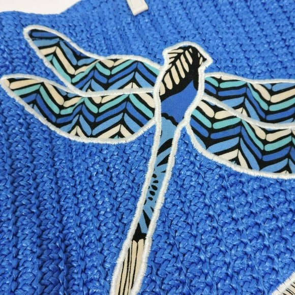 Vera Bradley Blue Bayou Dragonfly Tote Bag Woven - Picture 2 of 8